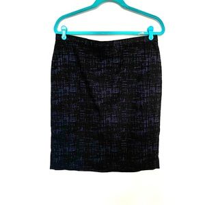 Banana Republic Factory Black Navy Blue Stretchy Pencil Skirt Size 12